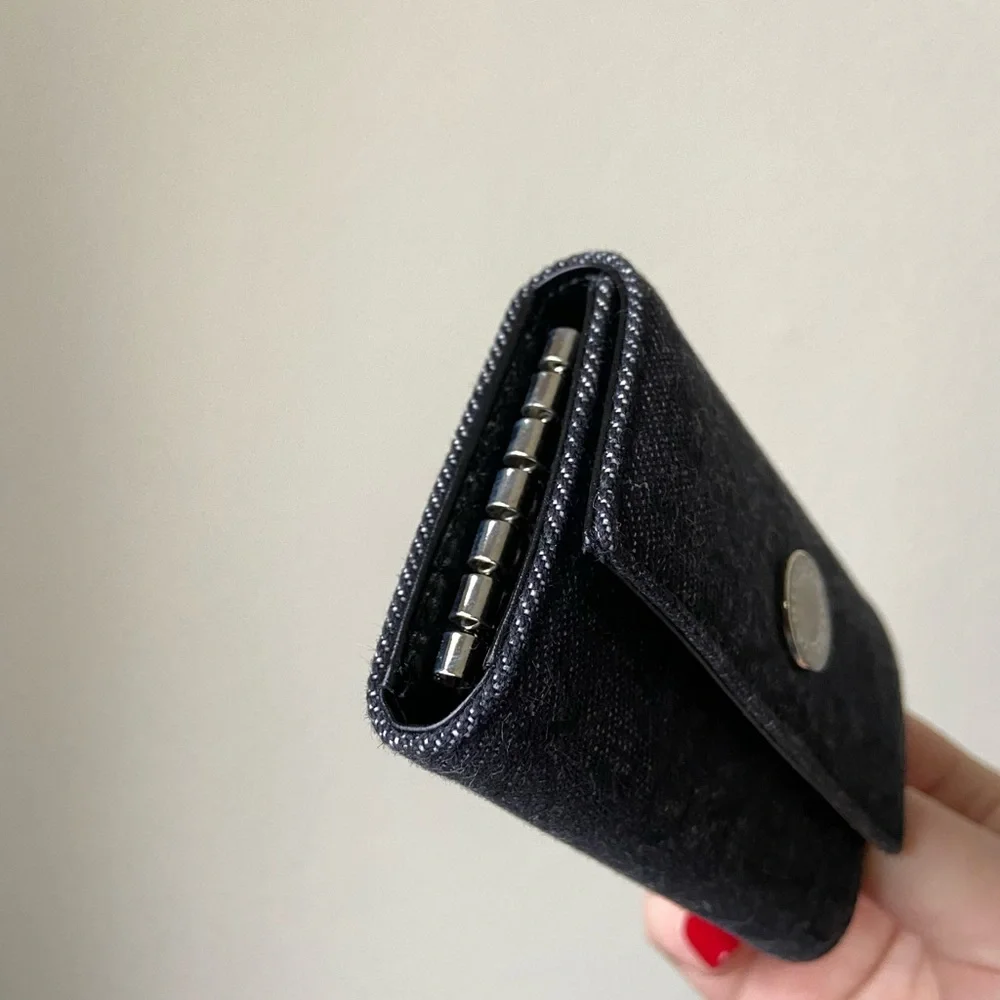Bulgari canvas leather key wallet